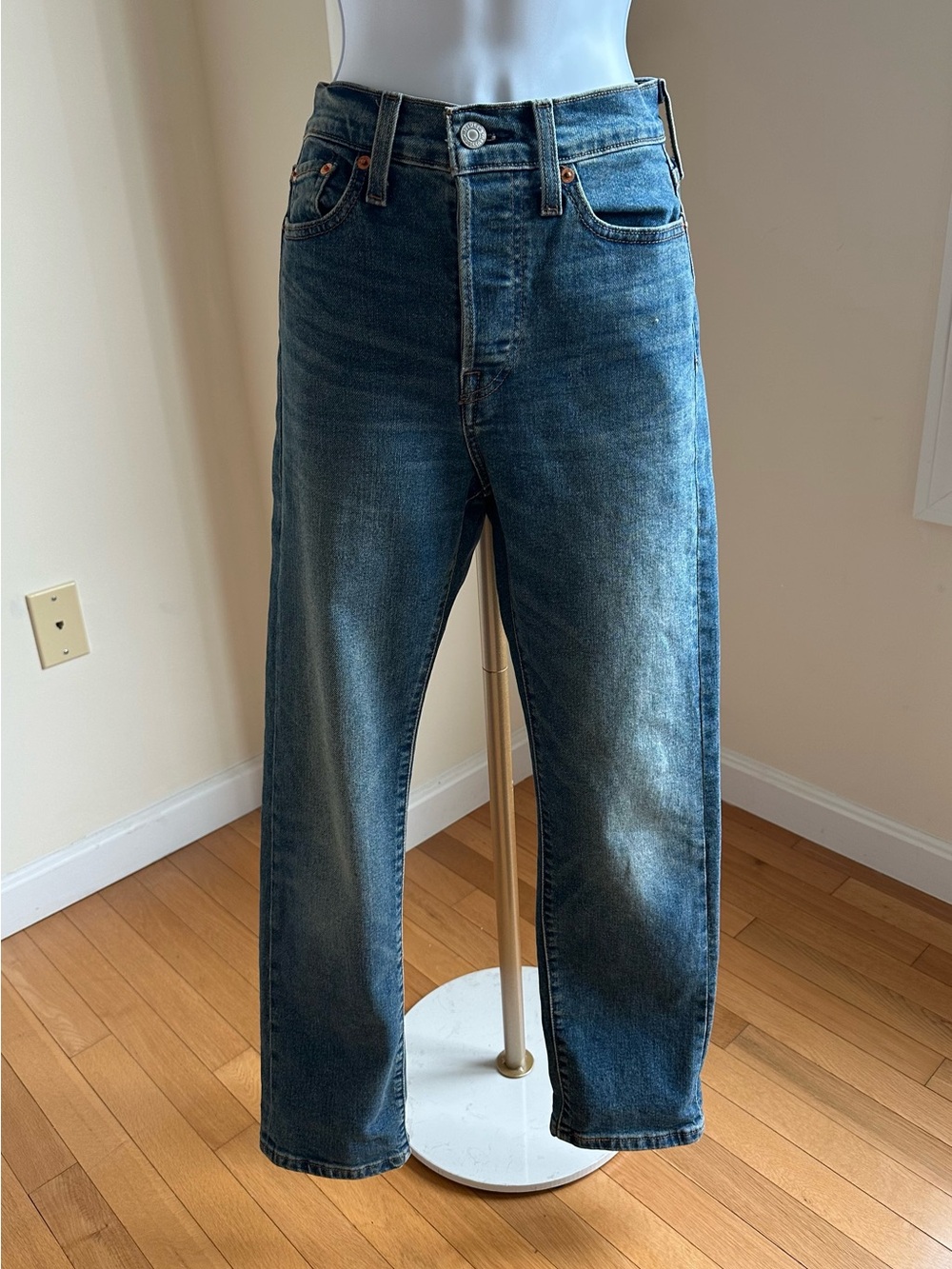Levi’s Woman’s Straight-Leg Jeans in Washed Blue